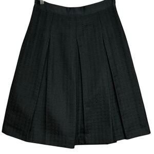 Mario Serrani Heavy Pleated Cotton Black Textured Skirt Size 2